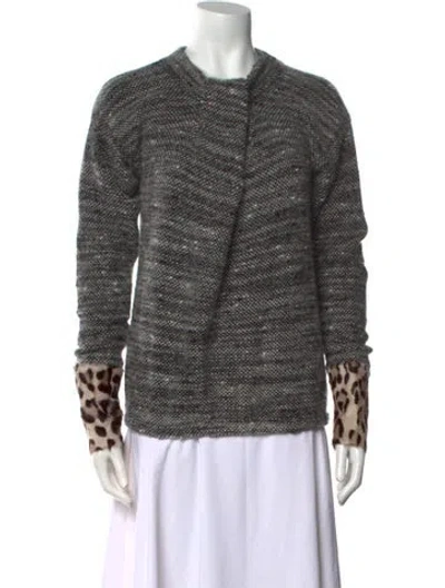 Pre-owned Tom Ford Mohair Striped Sweater In Gray