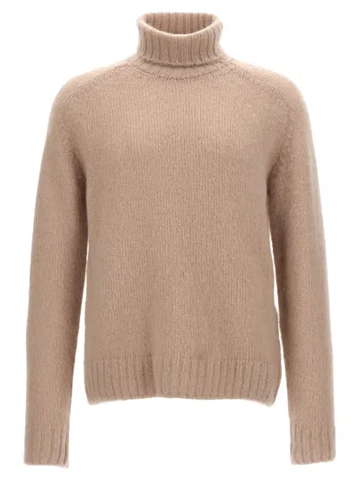 Tom Ford Pullover Dolcevita In Cashmere E Seta In Beige