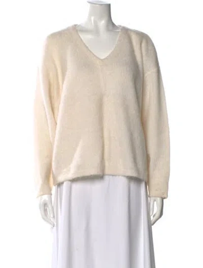 Pre-owned Tom Ford Mohair V-neck Sweater In Neutral