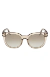 Tom Ford Moira Brown Mirror Cat Eye Ladies Sunglasses Ft1109 45g 53 In Transparent Oyster/ Brown Blue