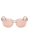Tom Ford Women's Transparent Pink Moira Round Sunglasses In Transparent Powder Rose