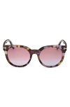 Tom Ford Moira Acetate Butterfly Sunglasses In Violet Havana/t Logo