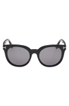 Tom Ford Women's Shiny Black Moira Polarized Round Sunglasses