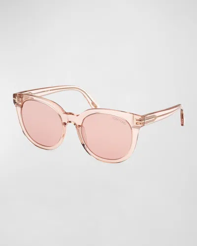 Tom Ford Moira Acetate Butterfly Sunglasses In Pink
