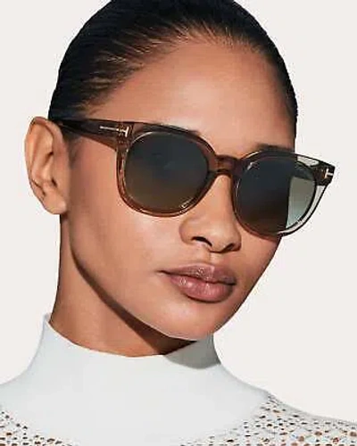 Pre-owned Tom Ford Moira Ft1109 - 45g Shiny Light Brown Sunglasses