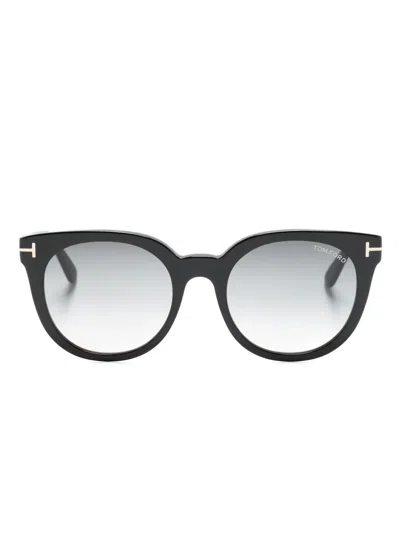 Tom Ford Moira Round-frame Sunglasses In Black