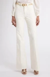 Tom Ford Stretch Denim Flared Jeans In Off White
