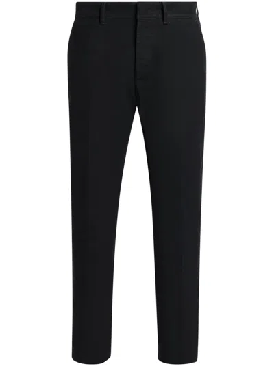 Tom Ford Pressed-crease Chino Trousers In Schwarz