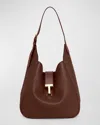 Tom Ford Monarch Large Hobo Bag In Leather In Saddle Brown
