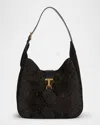 Tom Ford Monarch Medium Hobo Bag In Python-effect Suede
