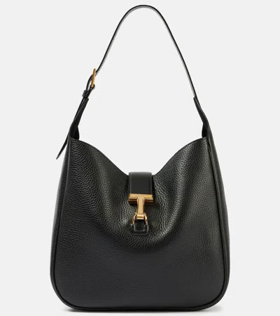 Tom Ford Monarch Medium Leather Tote Bag In Black