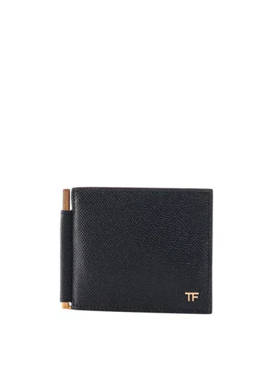 Tom Ford 'money Clip' Card Holder In Black