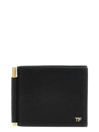 Tom Ford 'money Clip' Card Holder In Black