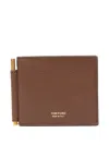 Tom Ford Full-grain Leather Billfold Wallet With Money Clip In Brown