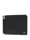 Tom Ford Money-clip Leather Wallet In Black
