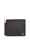 Tom Ford Black Printed Python Money Clip Wallet In Brown