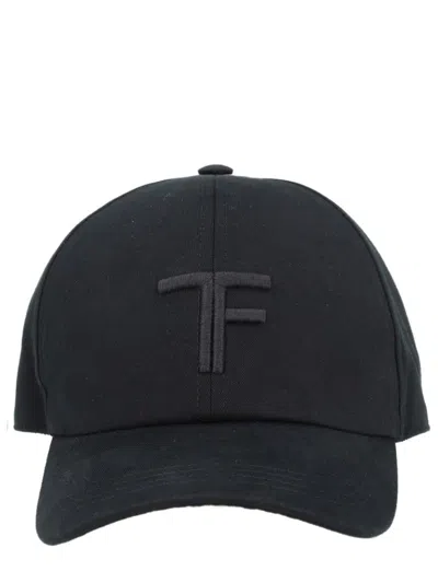 Tom Ford Monogram Baseball Hat In Black