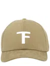 Tom Ford Logo Canvas Baseball Cap In Brown