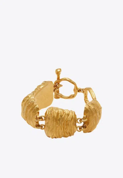 Tom Ford Moon Brass Nugget Toggle Bracelet In Gold