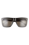 Tom Ford Morgan 57mm Flat Top Sunglasses In Black