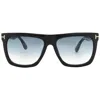 Tom Ford Morgan Gradient Blue Browline Unisex Sunglasses Ft0513 01w 57 In Black