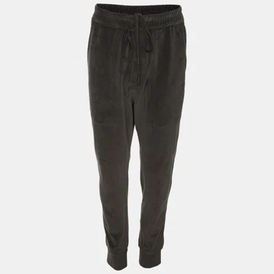 Pre-owned Tom Ford Moss Green Velvet Joggers L