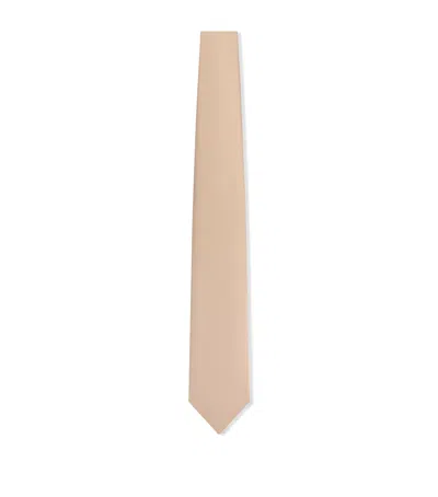 Tom Ford Mulberry Silk Twill Tie In Beige