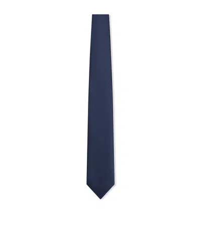 Tom Ford Mulberry Silk Twill Tie In Blue