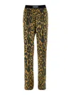 Tom Ford Multicolor Pants With Logo Patch On The Waist And All-over Leopard Print In Silk Stretch Wo In Multicolor