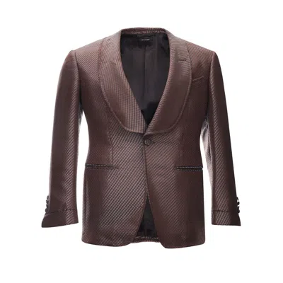 Tom Ford Multicolor Silk Fashion Jacket In Brown