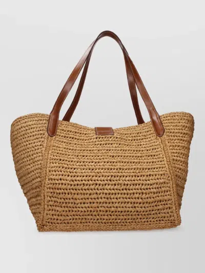 Tom Ford Na Raffia Beach Bag In Brown