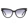 Tom Ford Nadine Smoke Gradient Cat Eye Ladies Sunglasses Ft0941 01b 57 In Black