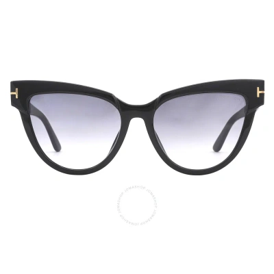 Tom Ford Nadine Smoke Gradient Cat Eye Ladies Sunglasses Ft0941 01b 57 In Black