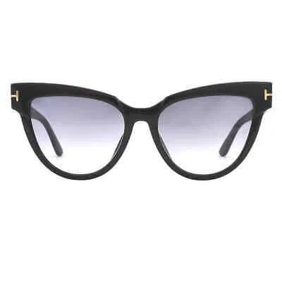 Pre-owned Tom Ford Nadine Smoke Gradient Cat Eye Ladies Sunglasses Ft0941 01b 57 In Gray