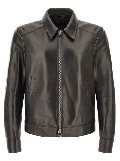 Tom Ford Nappa Lamb Leather Jacket In Black