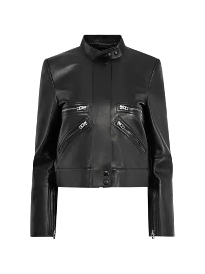 Tom Ford Nappa Leather Racer Jacket In Black