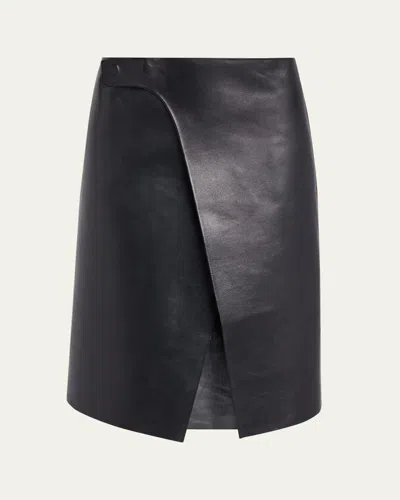 Tom Ford Nappa Leather Wrap Skirt In Black