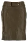Tom Ford Nappa Midi Skirt With Detailed Stitching In Brown