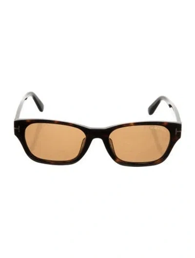 Pre-owned Tom Ford Narrow Tinted Sunglasses In Black