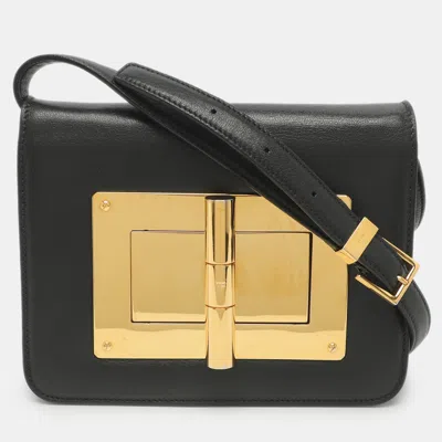 Pre-owned Tom Ford Natalia Black Leather Crossbody Bag