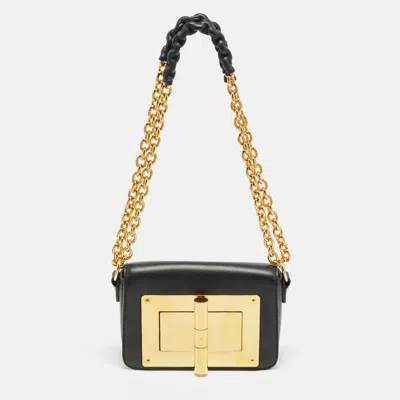 Pre-owned Tom Ford Natalia Mini Black Leather Shoulder Bag