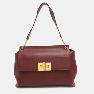 Pre-owned Tom Ford Natalia Red Leather Top Handle Bag
