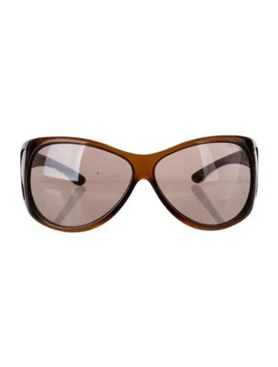 Pre-owned Tom Ford Natasha Oversize Sunglasses In Brown