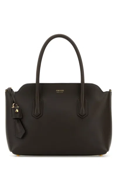 Tom Ford Natural Grain Leather Medium Top Handle L1891lcl490g 1b051 In Brown