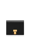 Tom Ford Natural Grain Leather Padlock Compact Wallet In Black