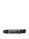 Tom Ford Natural Leather Metal T Loop Belt 15 Mm Accessories In Black