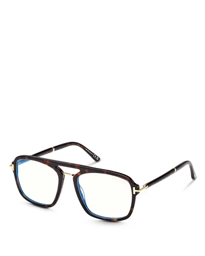 Tom Ford Navigator Blue Light Glasses, 54mm In Brown