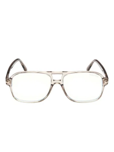Tom Ford Navigator-frame Eyeglasses In Metallic