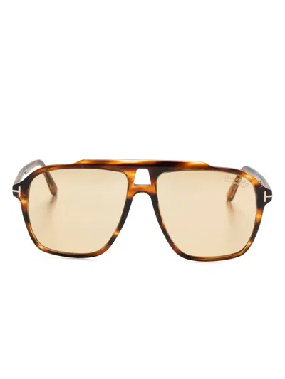 Tom Ford Navigator-frame Sunglasses In Brown
