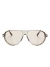 Tom Ford Navigator-frame Sunglasses In Grey